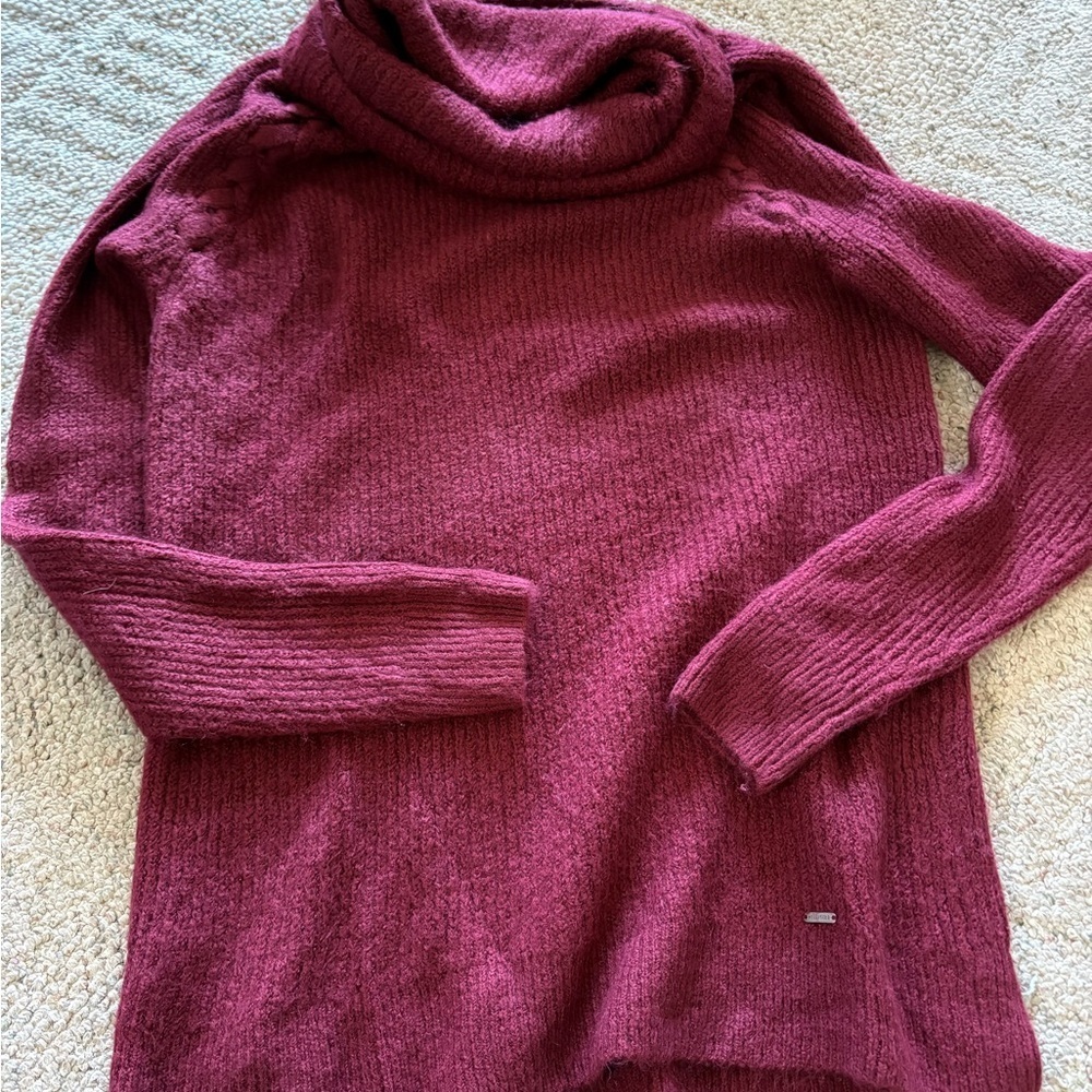 Hollister Rich Burgundy Turtleneck Sweater